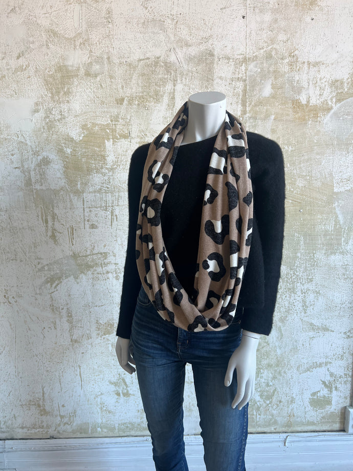 Animal print double cowl