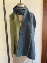 Load image into Gallery viewer, Grey and green Pendleton wool scarf

