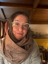 Load image into Gallery viewer, Long brown flannel infinity scarf
