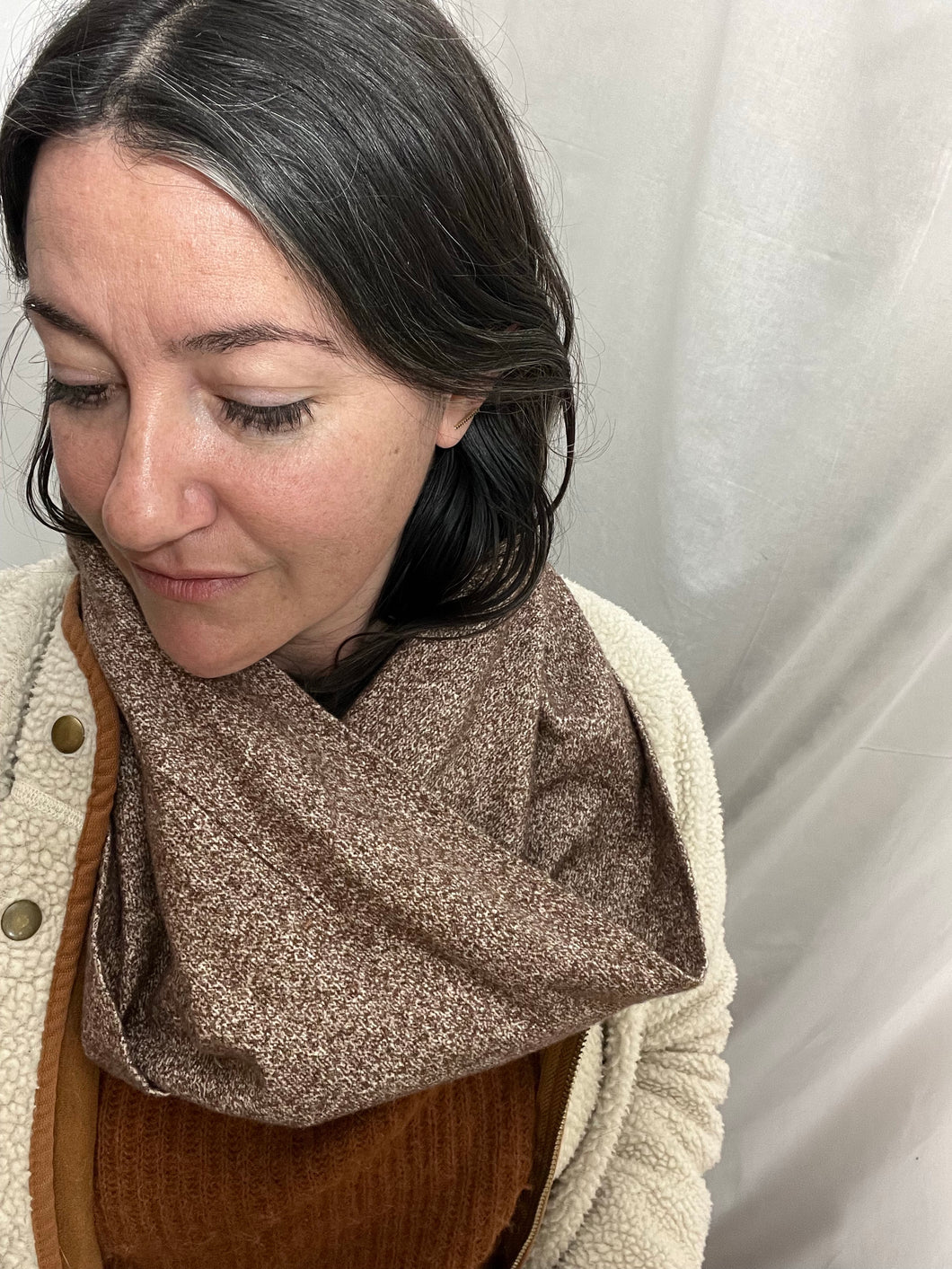 Brown knit Cowl