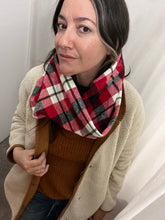 Load image into Gallery viewer, Red Plaid cowl

